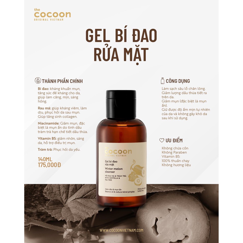 Gel Bí Đao Rửa Mặt Cocoon
