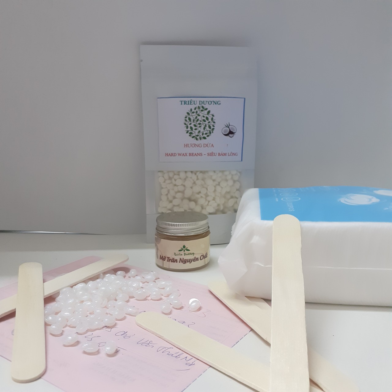 (FREE QUE SÁP) 100g sáp hương dừa cao cấp + Mỡ trăn 50ml