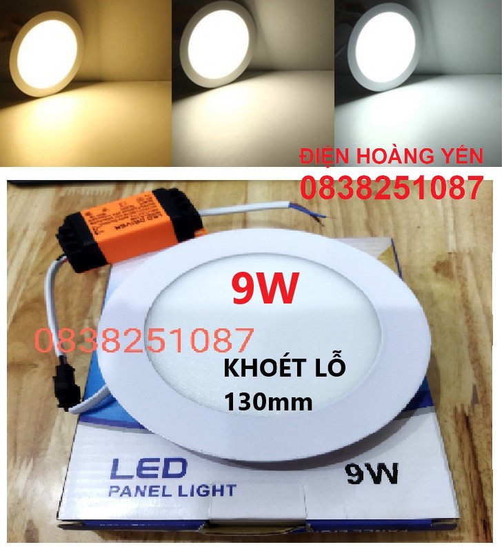 Đèn led âm trần siêu mỏng 3 chế độ 9w - đường kính 130mm