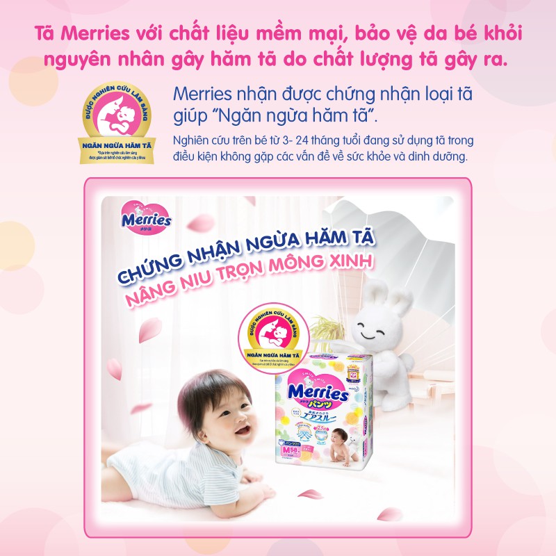 Tã/bỉm Miếng Dán Merries Miếng cộng  Size L 58 (9-14kg)