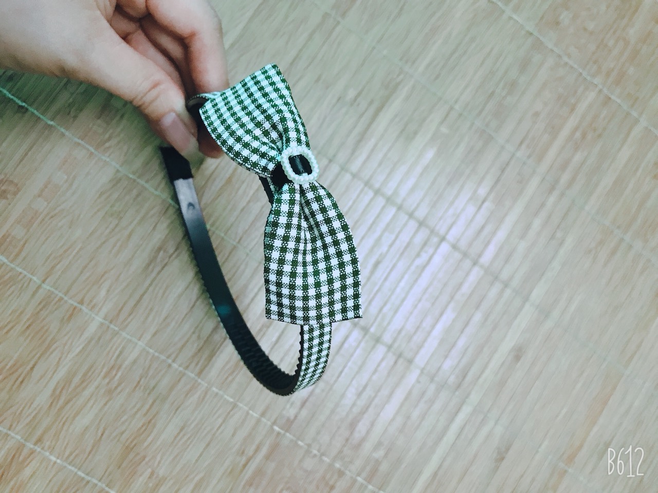 Sét 2 Bờm cài tóc vải kẻ phối nơ siêu xinh - phukienteen