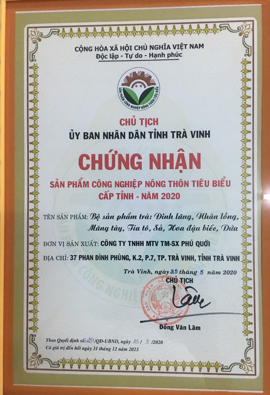 Trà Sả ( trà túi lọc) [Hai Lúa - Phú Qưới] hộp 30 gói