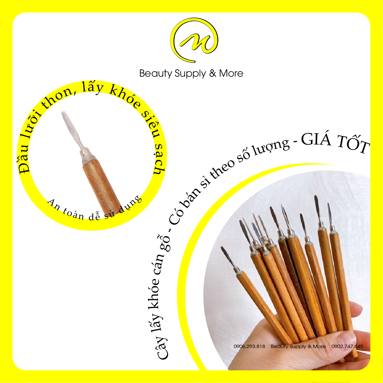 2 CÂY LẤY KHÓE CÁN GỖ - LẤY KHÓE LÀM MÓNG