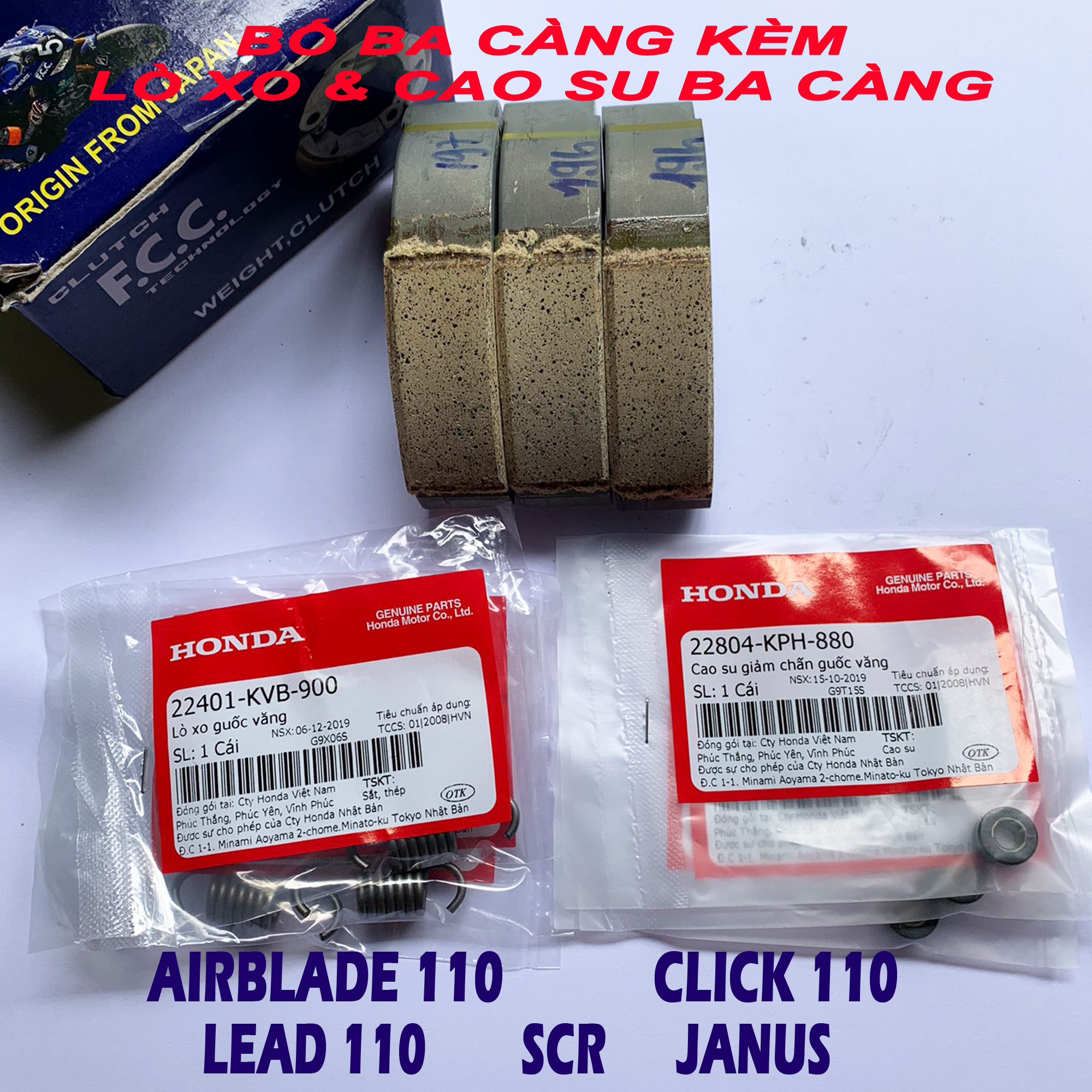 Bố ba càng Airblade 110 Click 110 Lead 110 SCR Janus