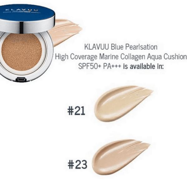 (Trả Order) Phấn Nước Klavuu Blue Pearlsation High Coverage Marine Collagen Aqua Cushion