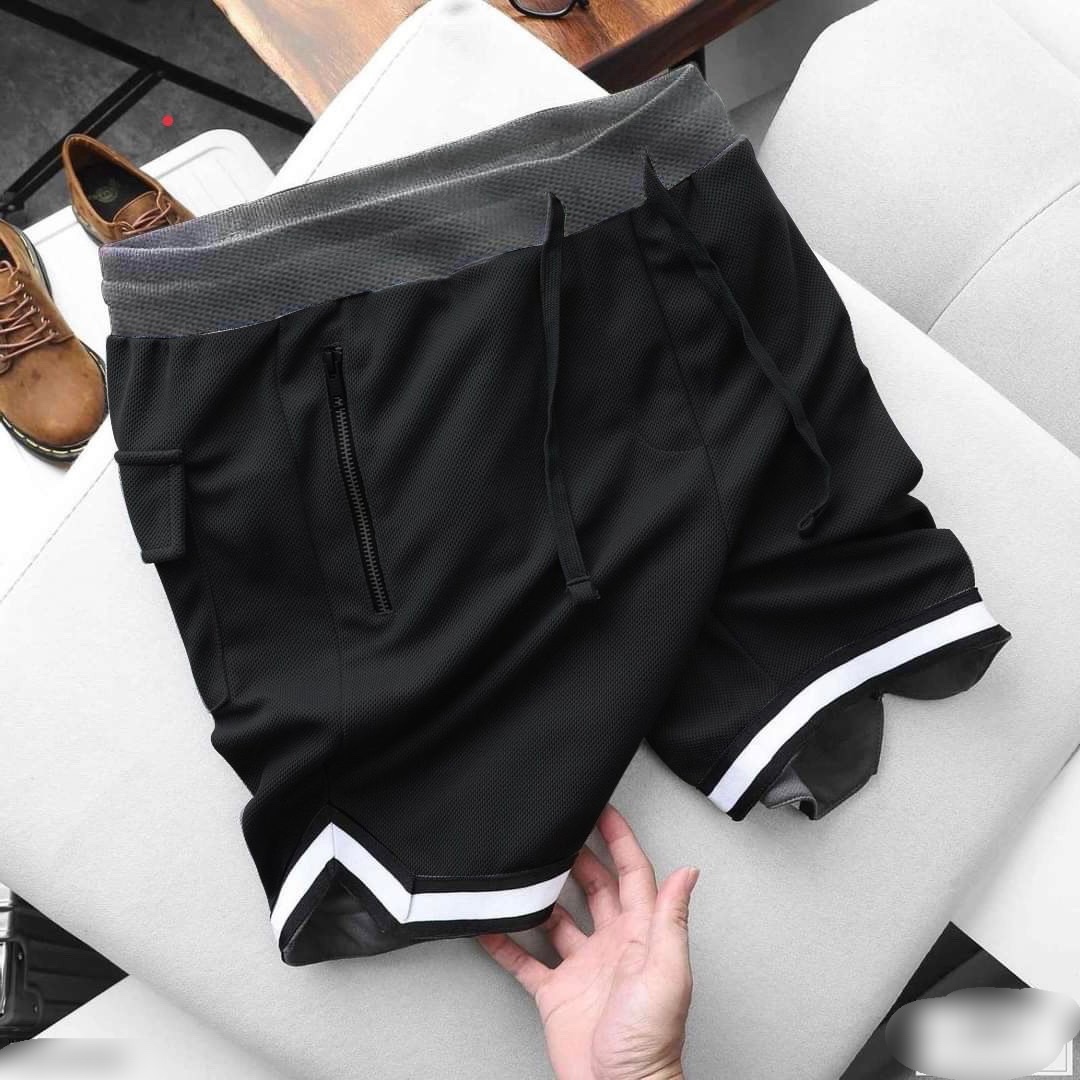 Quần short thun nam vải mè das form bigsize 90kg - 130kg - Mè das viền chân