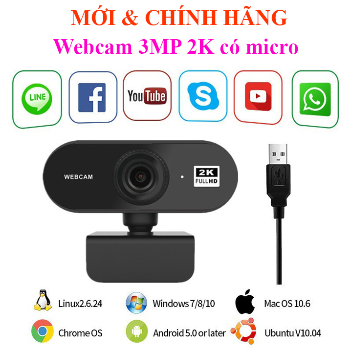 Webcam 8MP Độ phân giải 4K có Microphone Tự động Lấy nét & Ánh sáng Giao Diện 5P mắt kính \ Logitech C170\ A6 A03 Q20 Q59