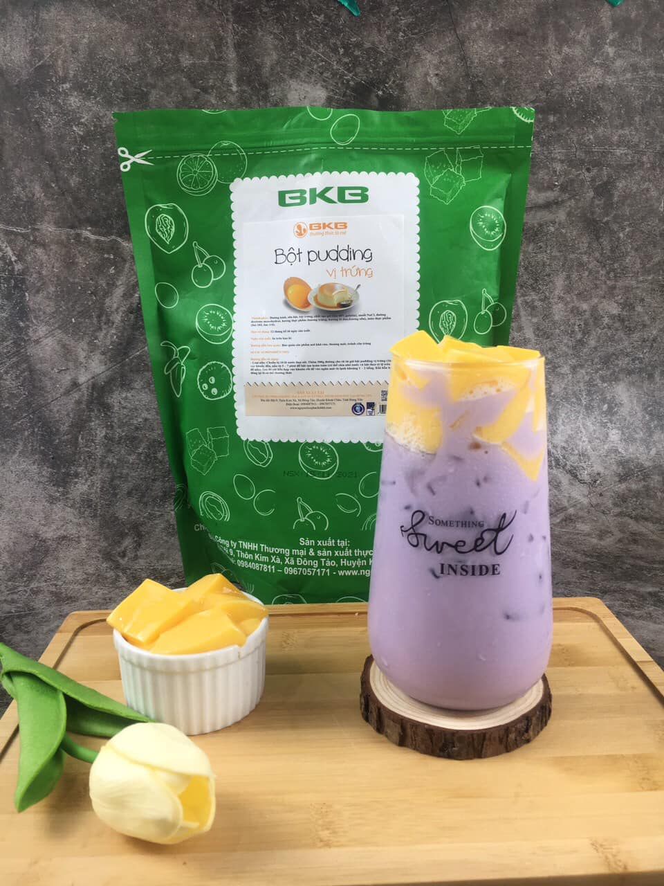 Bột pudding trứng BKB túi 1kg làm pudding thơm ngon