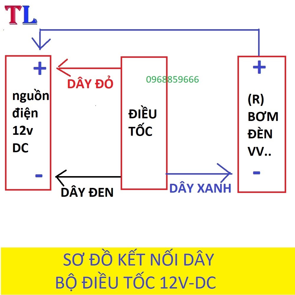 Điều tốc moto 12v - Có chiết áp điều chỉnh tốc độ