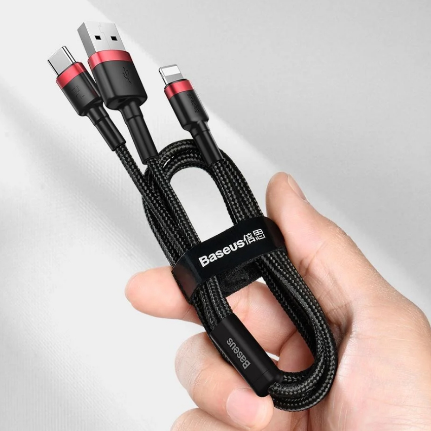 Cáp sạc nhanh USB/TypeC sang Lightning Baseus CATKLF-ELG1 Cafule dài 1.2m hỗ trợ PD 18W max 2.4A (nhiều màu) - Nhat Tin Authorised Store
