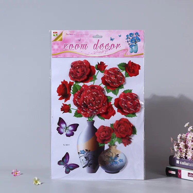 Tranh dán tường dán tủ lạnh 3D trang trí có sẵn keo dán