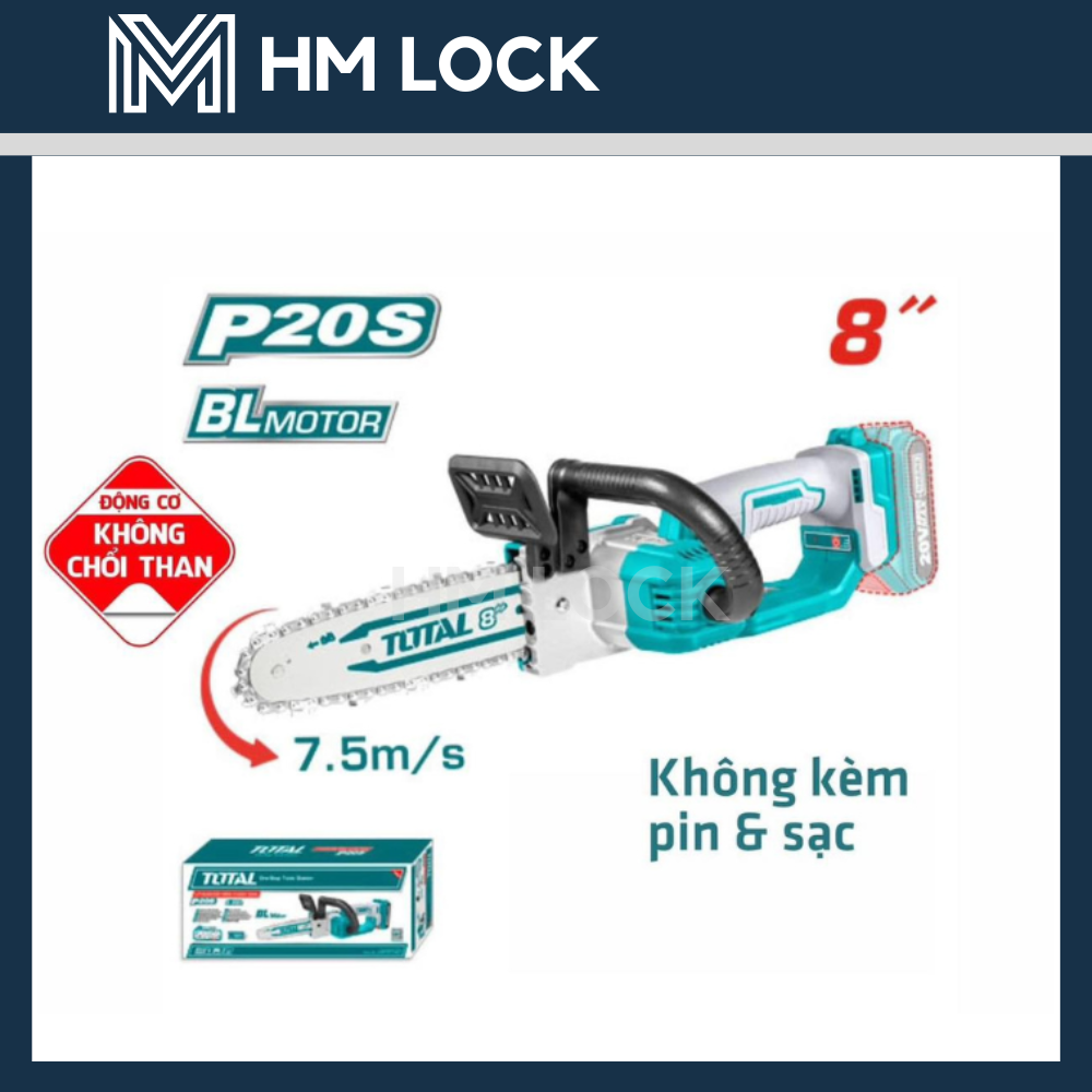 Máy cưa xích 8 inch dùng pin lithium ion 20v total - hàng chính hãng - tgsli2085