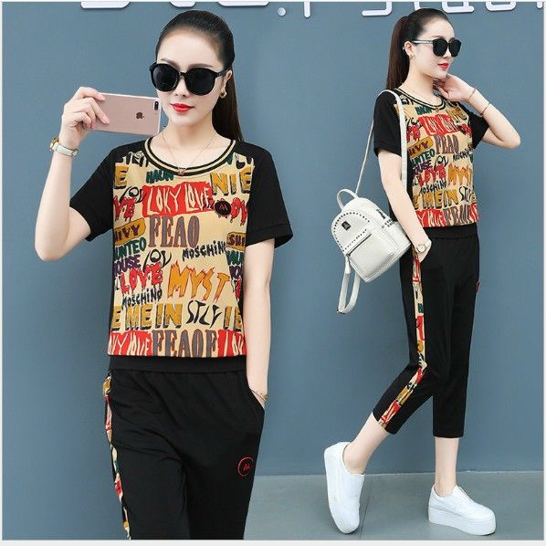 Sét đồ bộ lửng nữ cao cấp họa tiết phối chữ đủ size