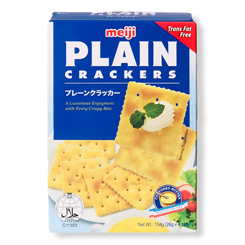 Bánh quy ăn kiêng meiji plain cracker nhật bản 104g
