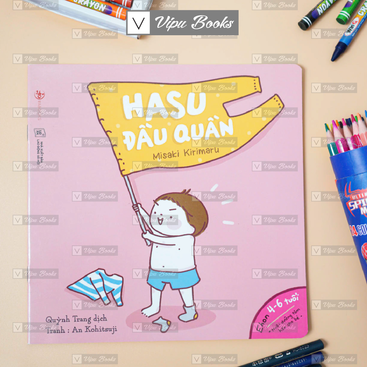 Sách - ehon nhật bản - những câu chuyện kỳ lạ của hasu - hasu đầu quần - dành cho bé từ 4 - 6 tuổi