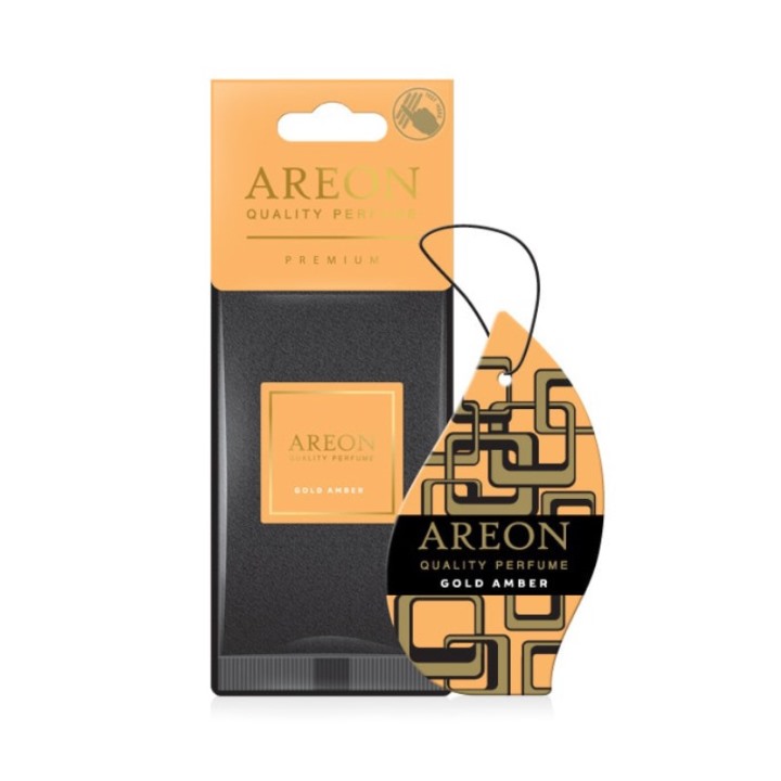 AREON - Lá thơm treo ô tô hương Gỗ Premium ( ẤM ÁP ) - Gold Amber - phụ kiện Carsharing