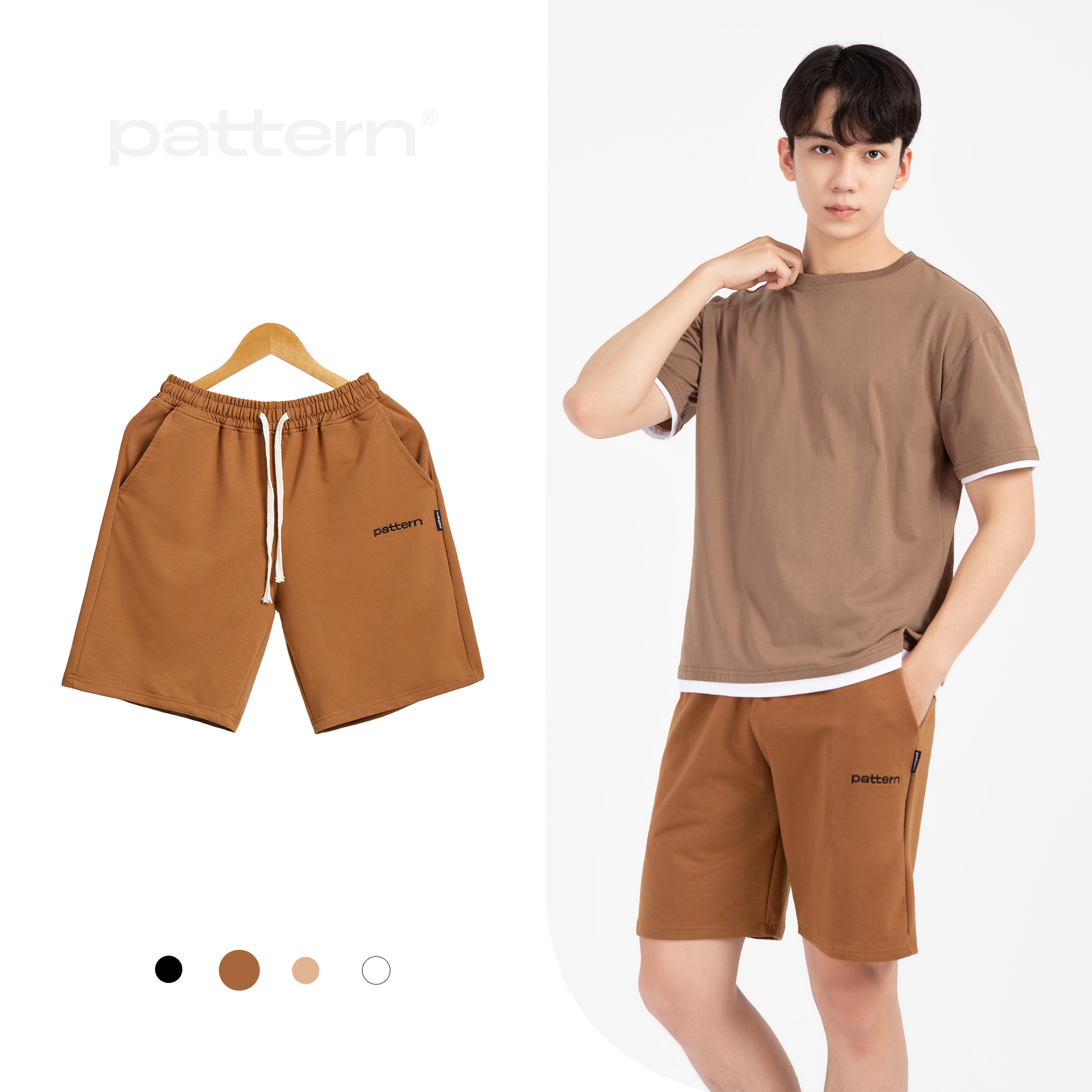 Quần short nỉ nam PATTERN THE 1992 4 màu trơn