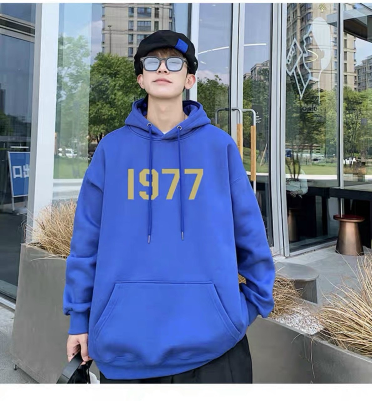 [RẺ VÔ ĐỊCH] Áo nỉ nam nữ 1977 in chữ, Áo Khoác Hoodie Sweater chui đầu mũ to Ulzzang Basic 01