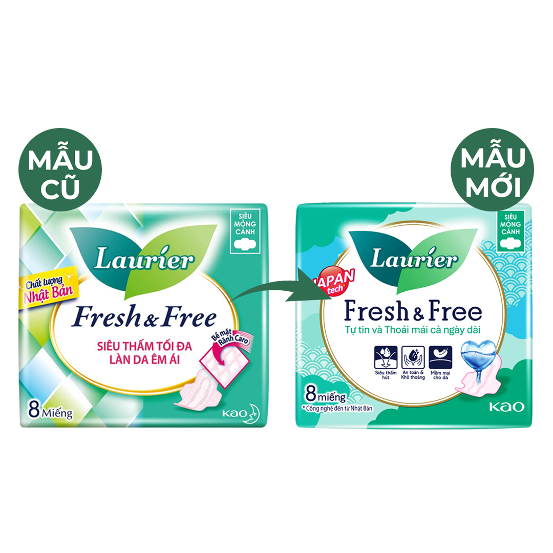 Băng Vệ Sinh Laurier Fresh&Free 22cm Hasaki Sản Phẩm Chính Hãng