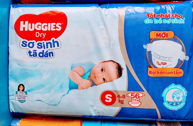 Tã dán sơ sinh Huggies Dry S 56