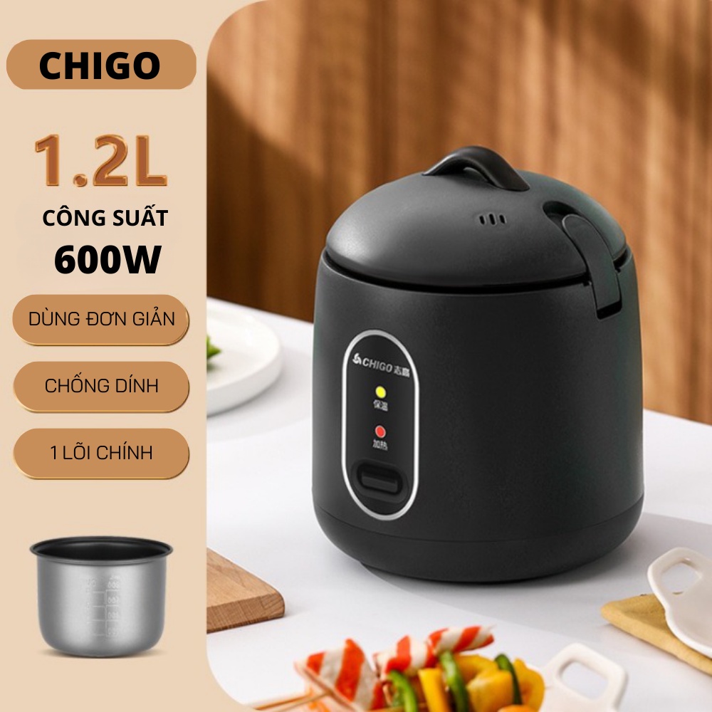 Nồi cơm điện mini Chigo Chính Hãng, nồi nấu đa năng mini, nấu cơm, hầm, hấp ,xào, luộc an toàn, tiện ích