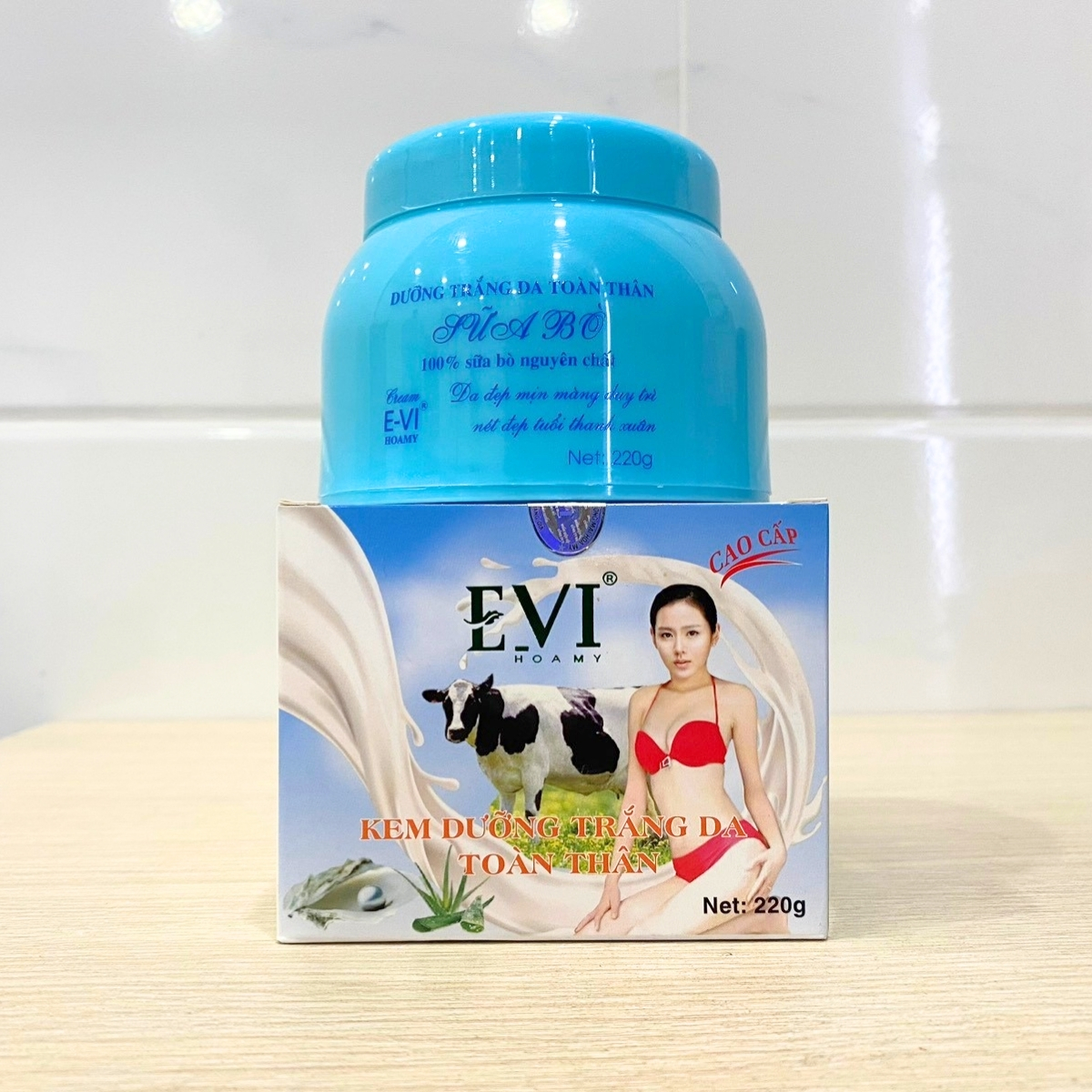 kem body siêu trắng cấp tốc tinh chất Sữa Bò Cao Cấp EVI (220g)