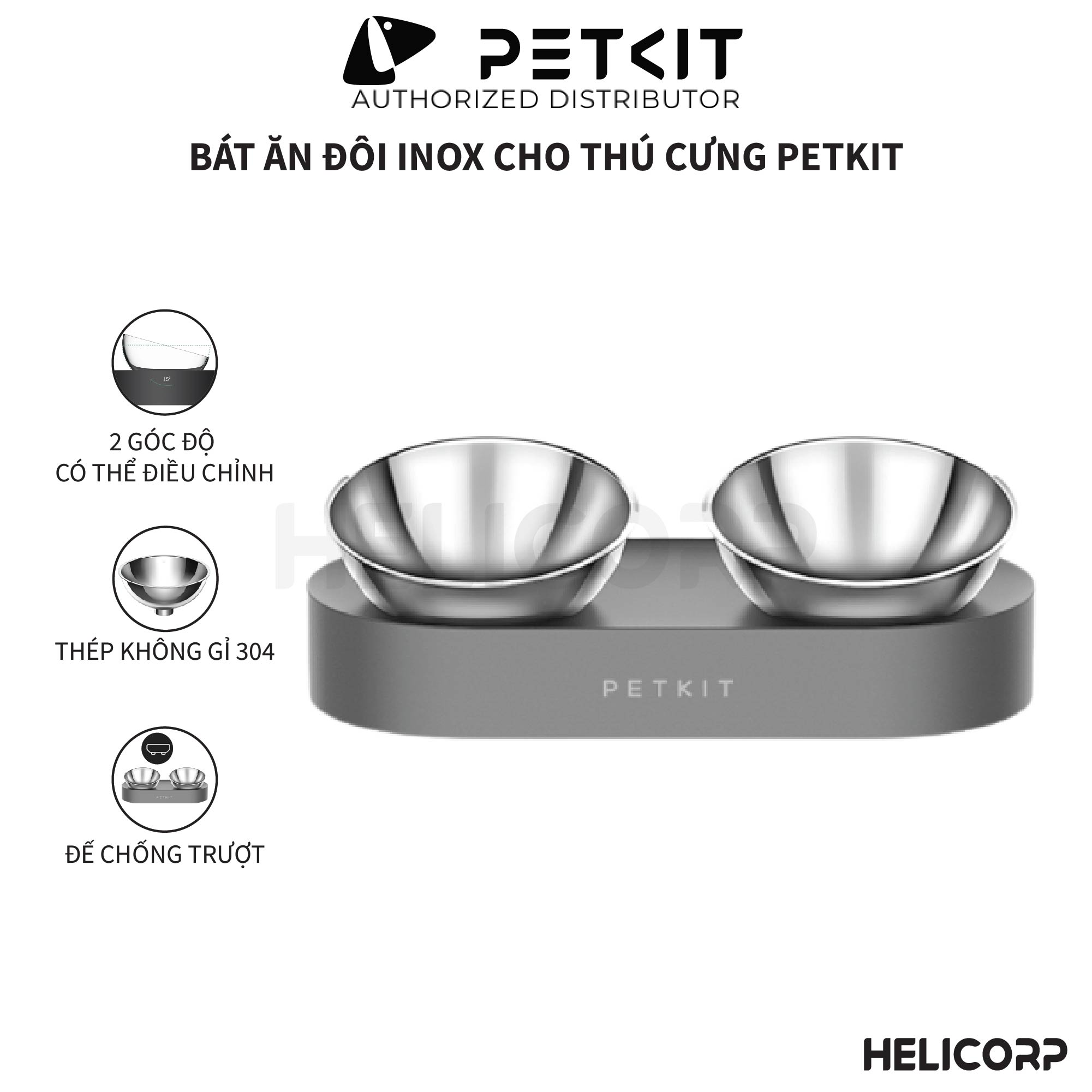 Bát Ăn Đôi, Chén Ăn Chống Gù Cho Chó Mèo Petkit