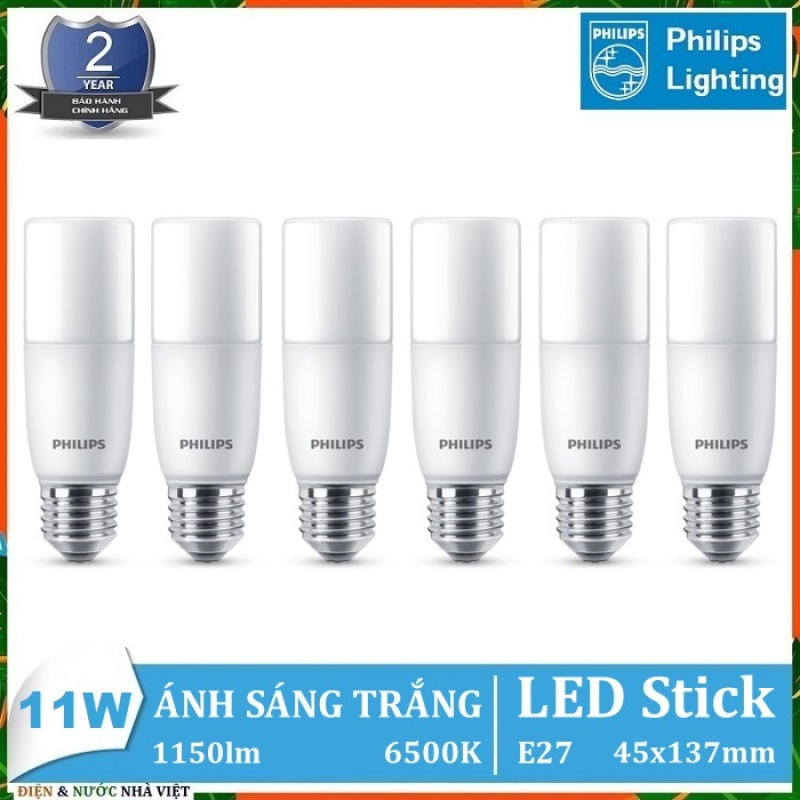 COMBO 6 - BỘ ĐÈN 11W LED STICK PHILIPS ( DÒNG LED TRỤ CHO HIỆU SUẤT CHIẾU SÁNG CAO – KÍCH THƯỚC NHỎ GỌN - TIẾT KIỆM ĐIỆN )