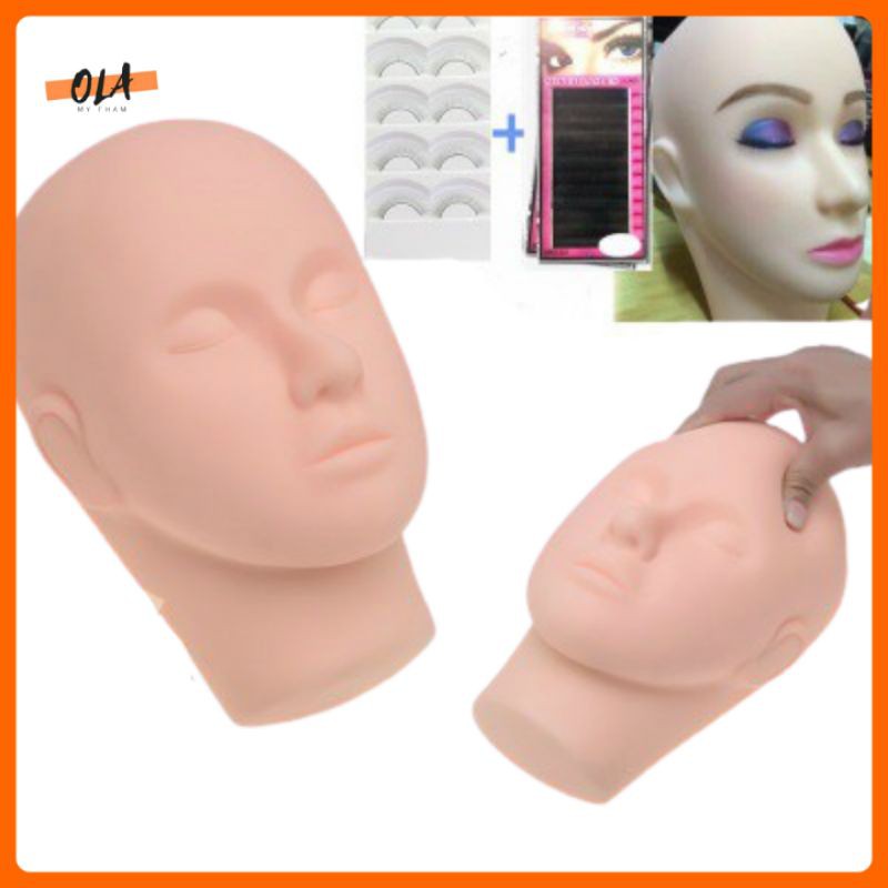 Đầu manocanh mềm- tập nối mi- massage spa - phun xăm- make up - mỹ phẩm ola