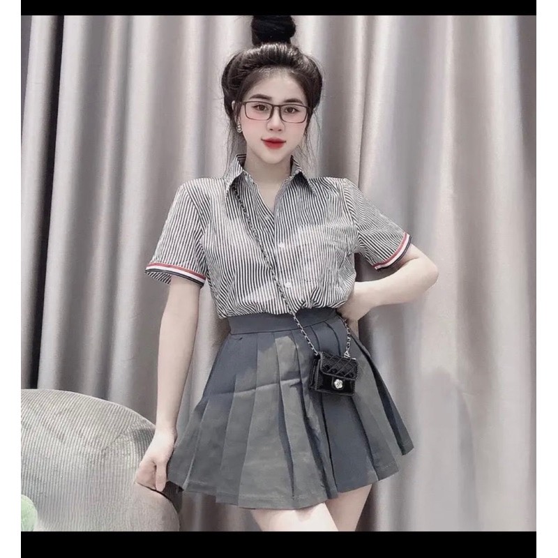 🍒🍒🍒sét sơ mi và chân váy thom browne SD1955