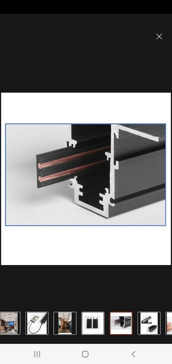 Thanh ray nam Châm điện 48v 2 mét lắp âm trần thạch cao