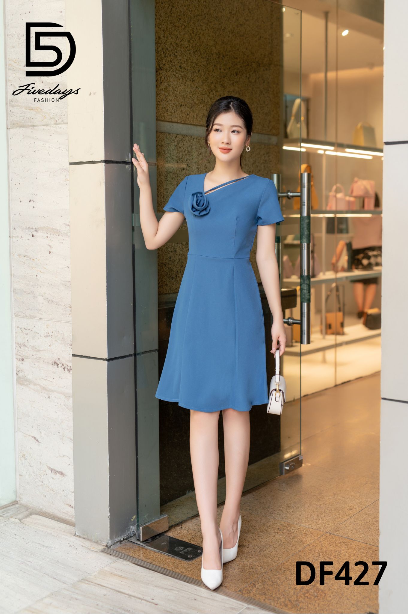 Fivedays - Đầm đuôi cá cuốn hoa