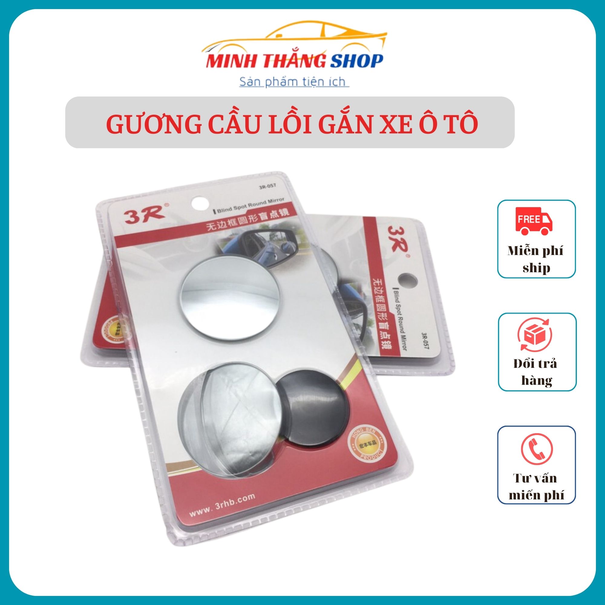 Gương cầu lồi xoay 360 độ