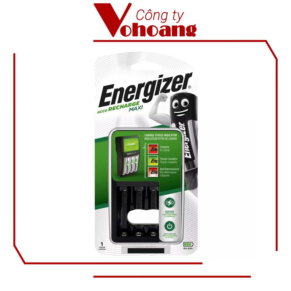 Bộ sạc pin AA/AAA Energizer recharge có đèn báo, tự động ngắt sạc Energizer Maxi