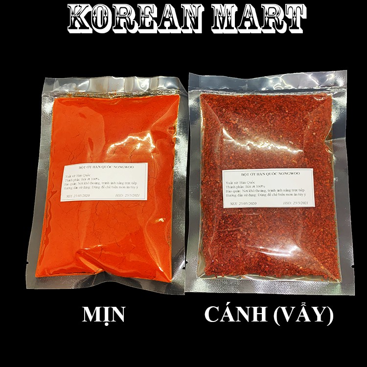 Combo ớt bột Hàn Quốc 100g mịn và 100g vảy