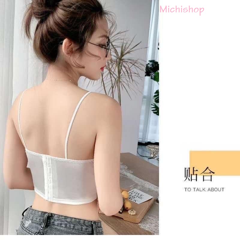 ÁO BRA LỤA PHI BÓNG 8 NẤC CÀI SEXY