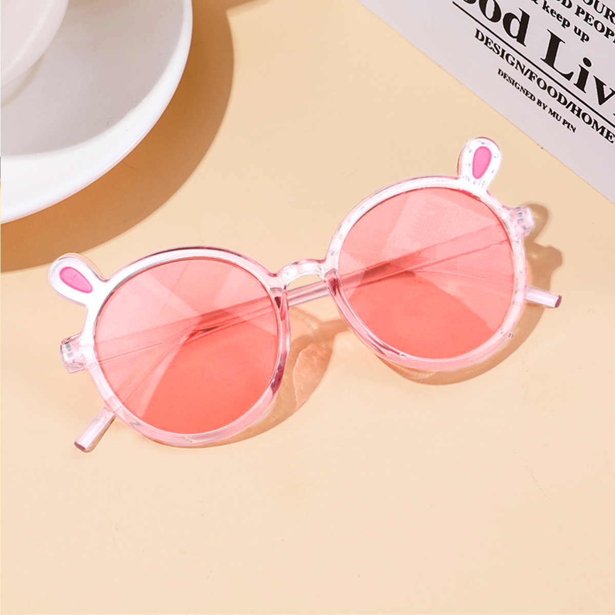 Kính cho bé 2-8 tuổi chống tia UV cao cấp BBShine, Kính mát cho bé gọng nhựa hình tai thỏ ngộ nghĩnh nhiều màu sắc – K010