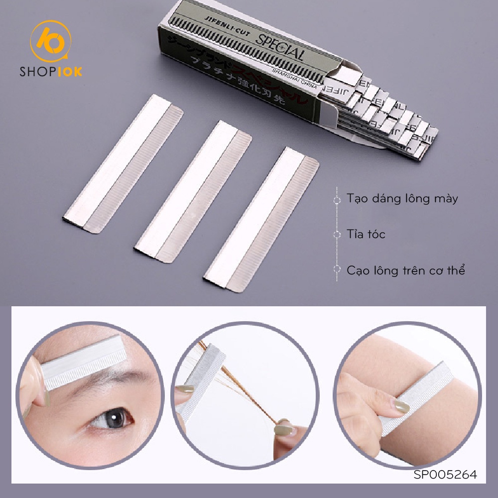 Dao Cạo Lông Mày, Dao Cạo Râu, Cạo Lông Chân Tiện Dụng Cho Gia Đình Hộp 10 Cái
