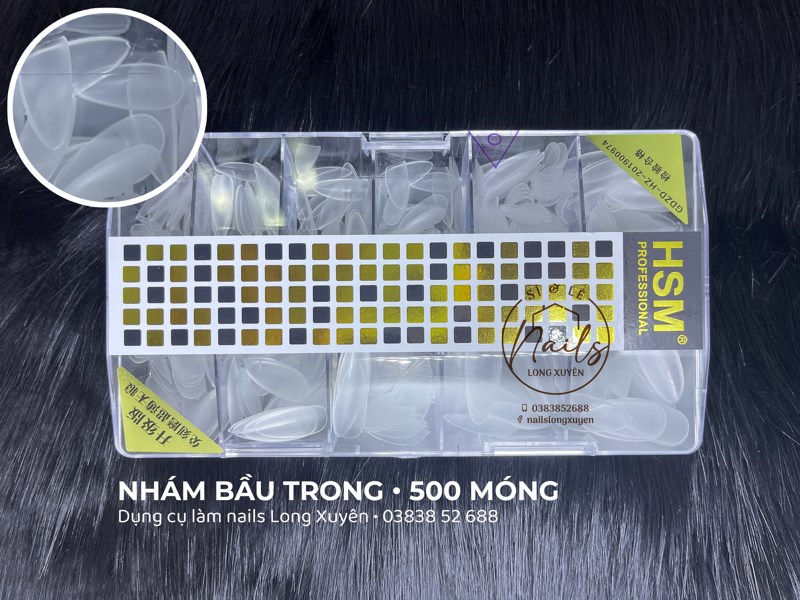 500 móng úp bầu nhám trong hsm, móng úp móng giả