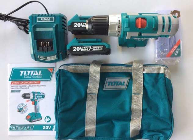 [HCM]Máy khoan vặn vít dùng pin Total TDLI2002 20V (2 PIN + 47 món linh kiện)