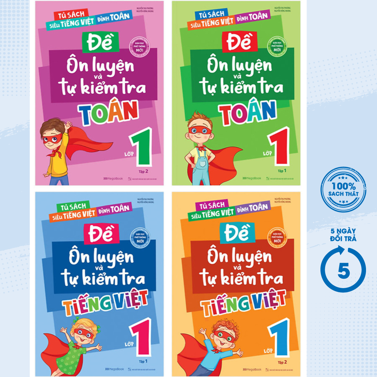 Sách - combo đề ôn luyện và tự kiểm tra tiếng việt + toán lớp 1 - mega - newshop