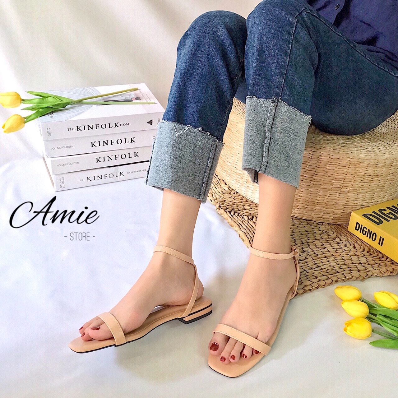 Sandal Bệt Quai Ngang Mảnh