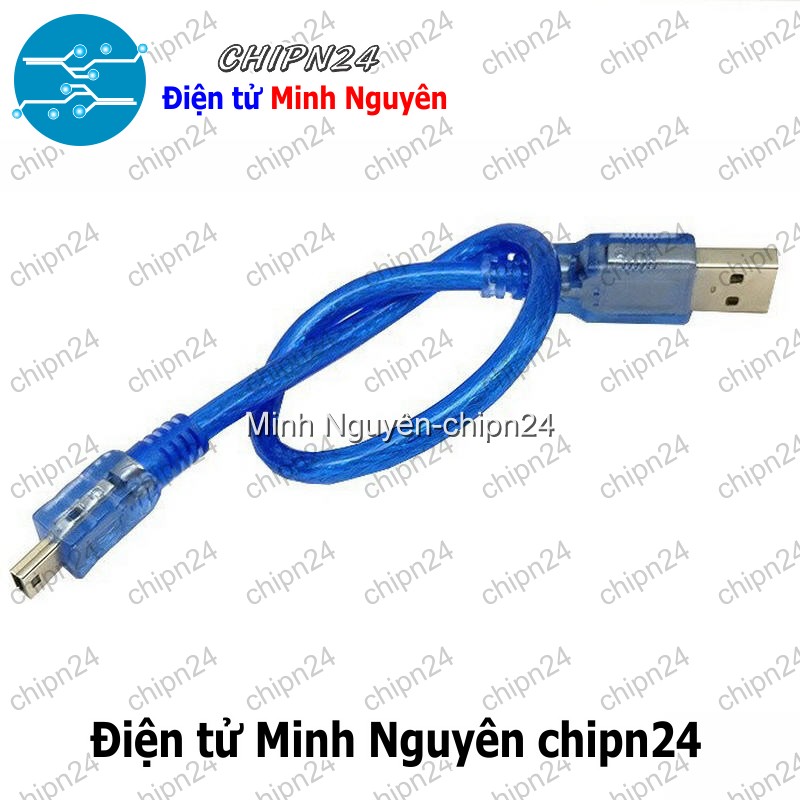 [1 sợi] (P92) Dây USB Mini 2.0 30cm Xanh (Cáp lập trình Arduino Nano 30cm) - HH001201