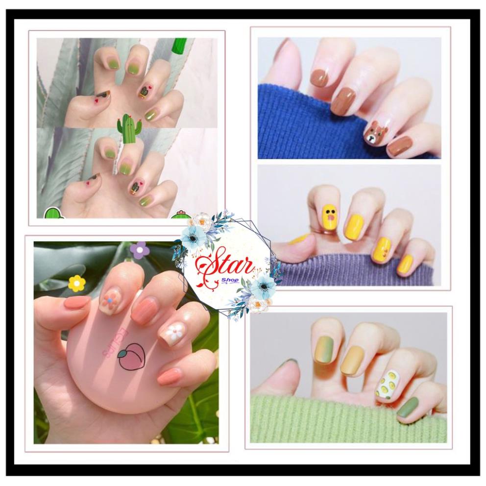 Sticker Dán Móng Bộ 14 Miếng Nhiều Màu ( Tặng Dũa Móng Tay )