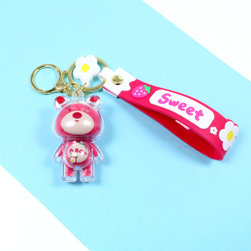 Móc Khóa Gấu Dâu Dây treo Key Chain