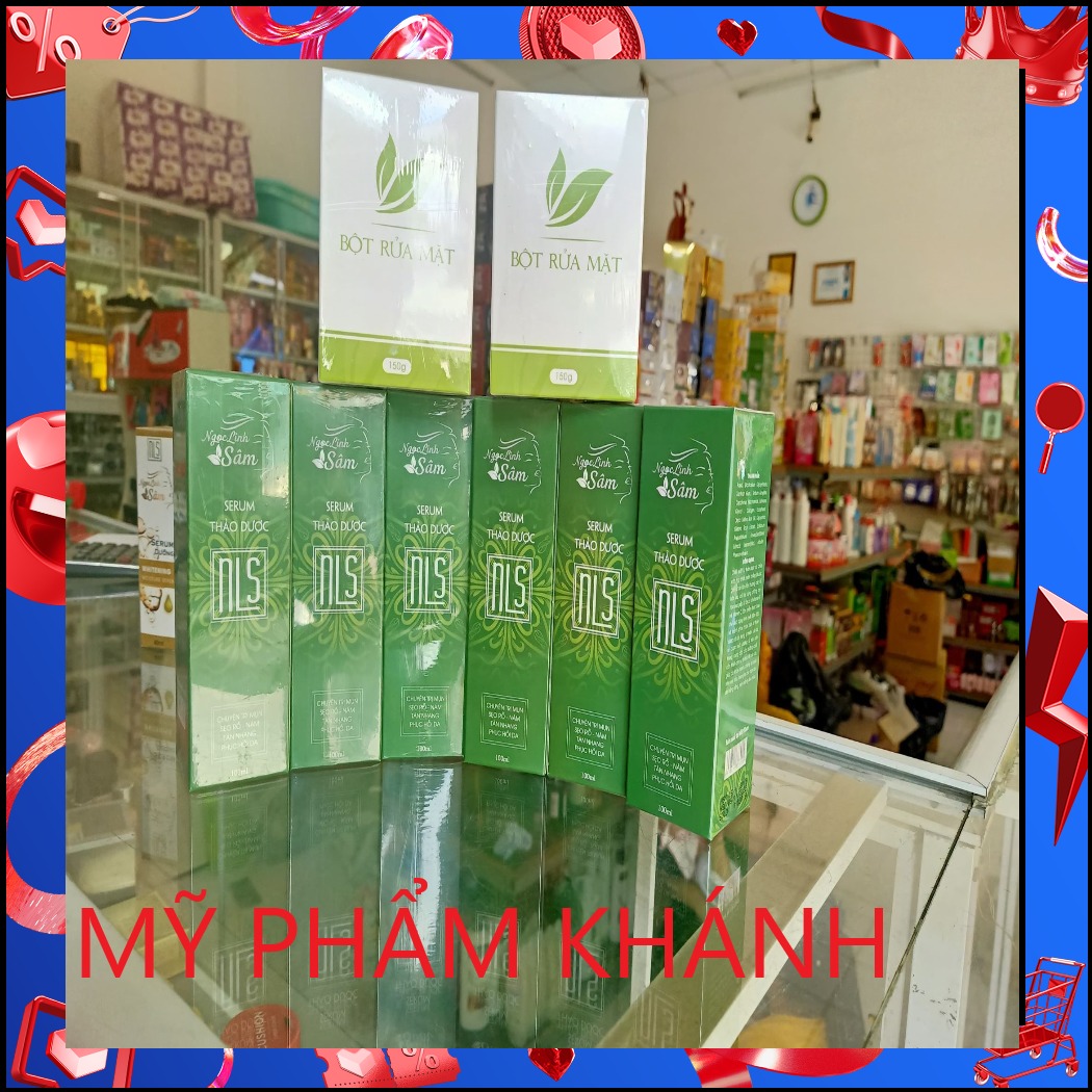 Combo serum & bột rửa mặt Ngọc Linh Sâm