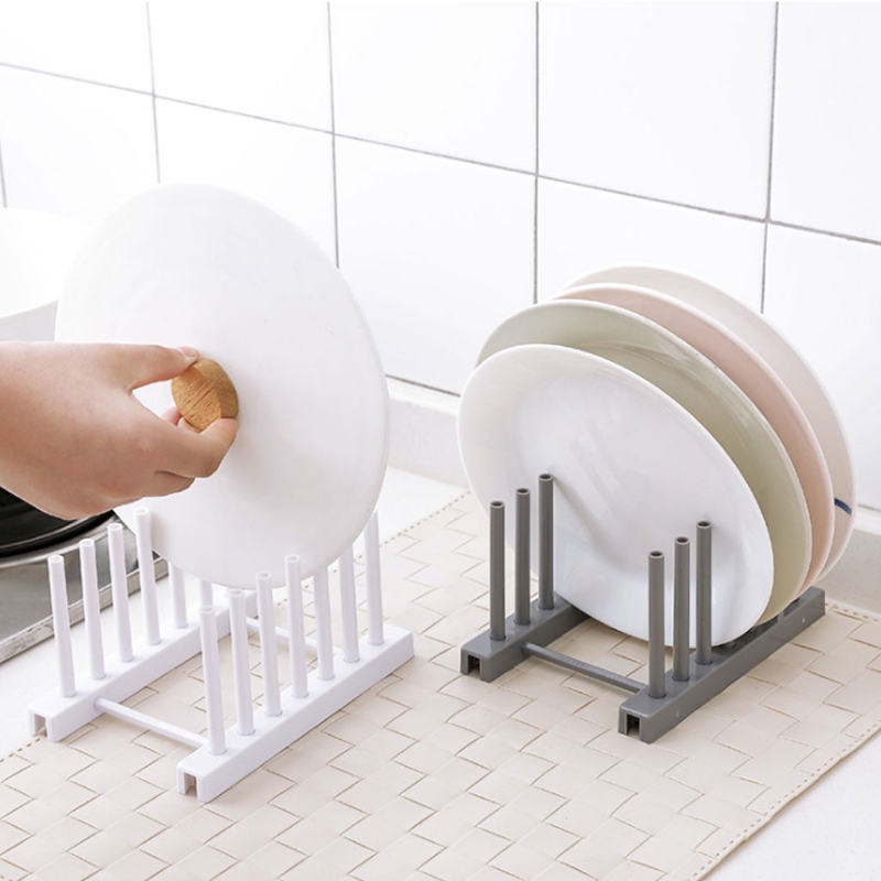 Plate Dish Cup Bowl Drainer Rack Pot Lid Holder Storage Stand Kitchen Organizer