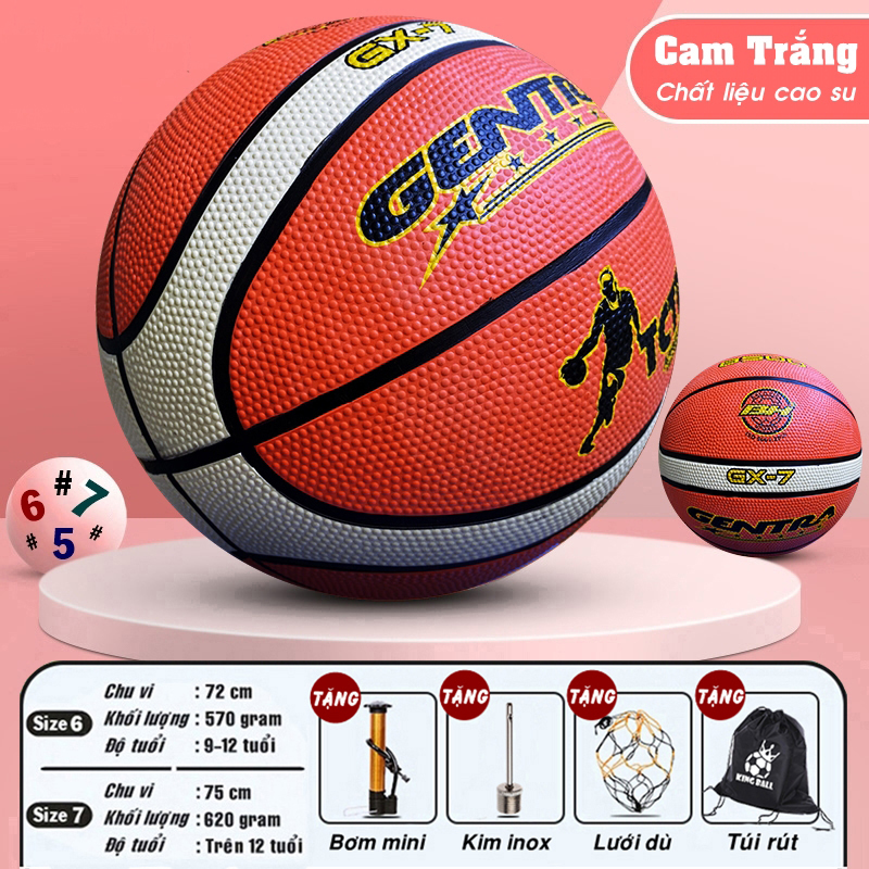 Bóng Rổ Da Chính Hãng Bách Hiền Số 5 6 7, Banh Bóng Rổ Cao Su Giá Rẻ Đủ Size Trẻ Em Người Lớn Thi Đấu Sân Outdoor & Indoor