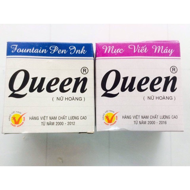 Mực viết máy Queen màu tím, xanh