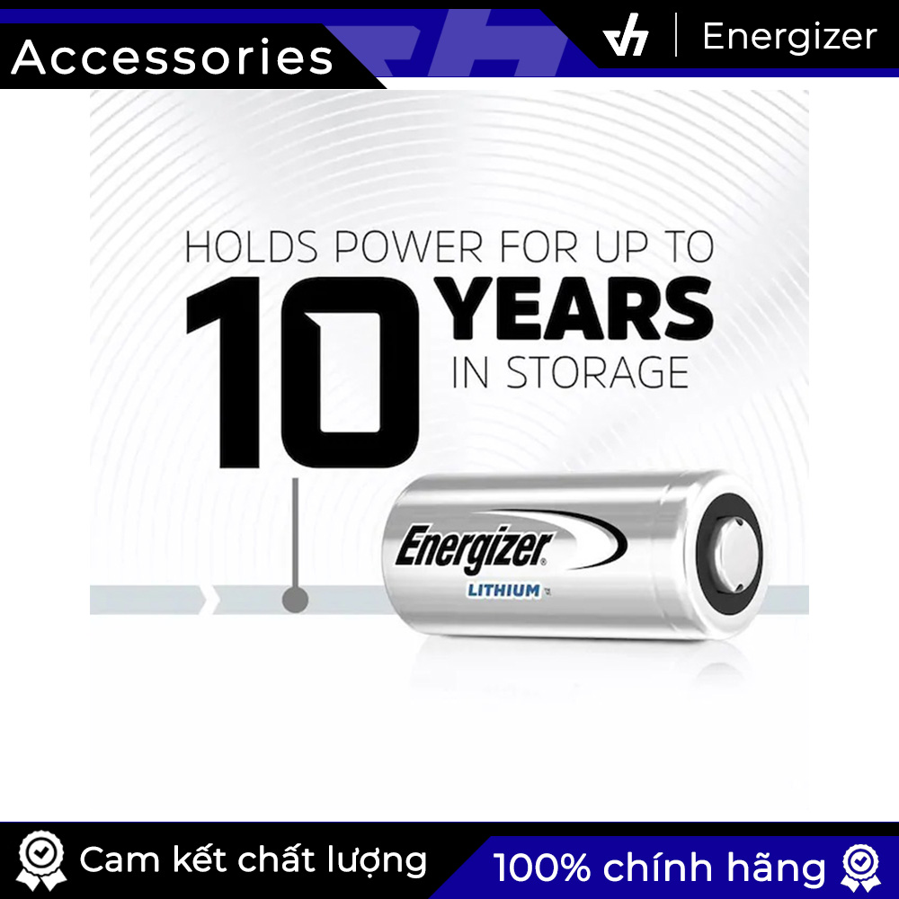 3 Pin Energizer 123 (CR123A) Lithium 3V dùng cho Máy ảnh, Đèn pin, Thiết bị an ninh, Đồ chơi và thiết bị điện tử nhỏ